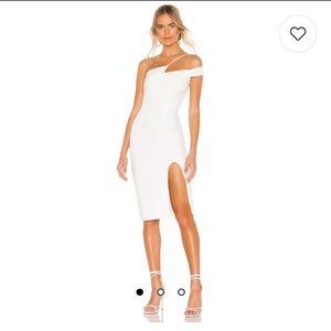 Superdown Jillian Asymmetric Midi Dress in White Revolve